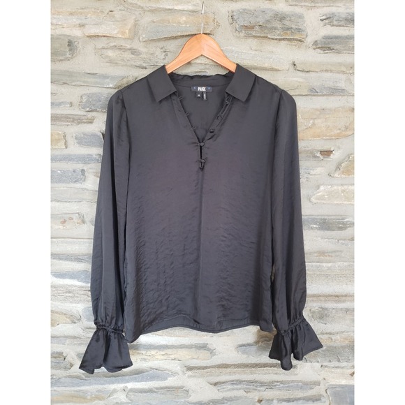 Paige Flowy Black Blouse XS - Picture 1 of 4